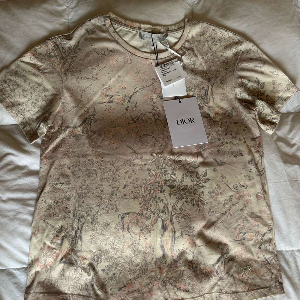 Dior Cream Floral T-Shirt